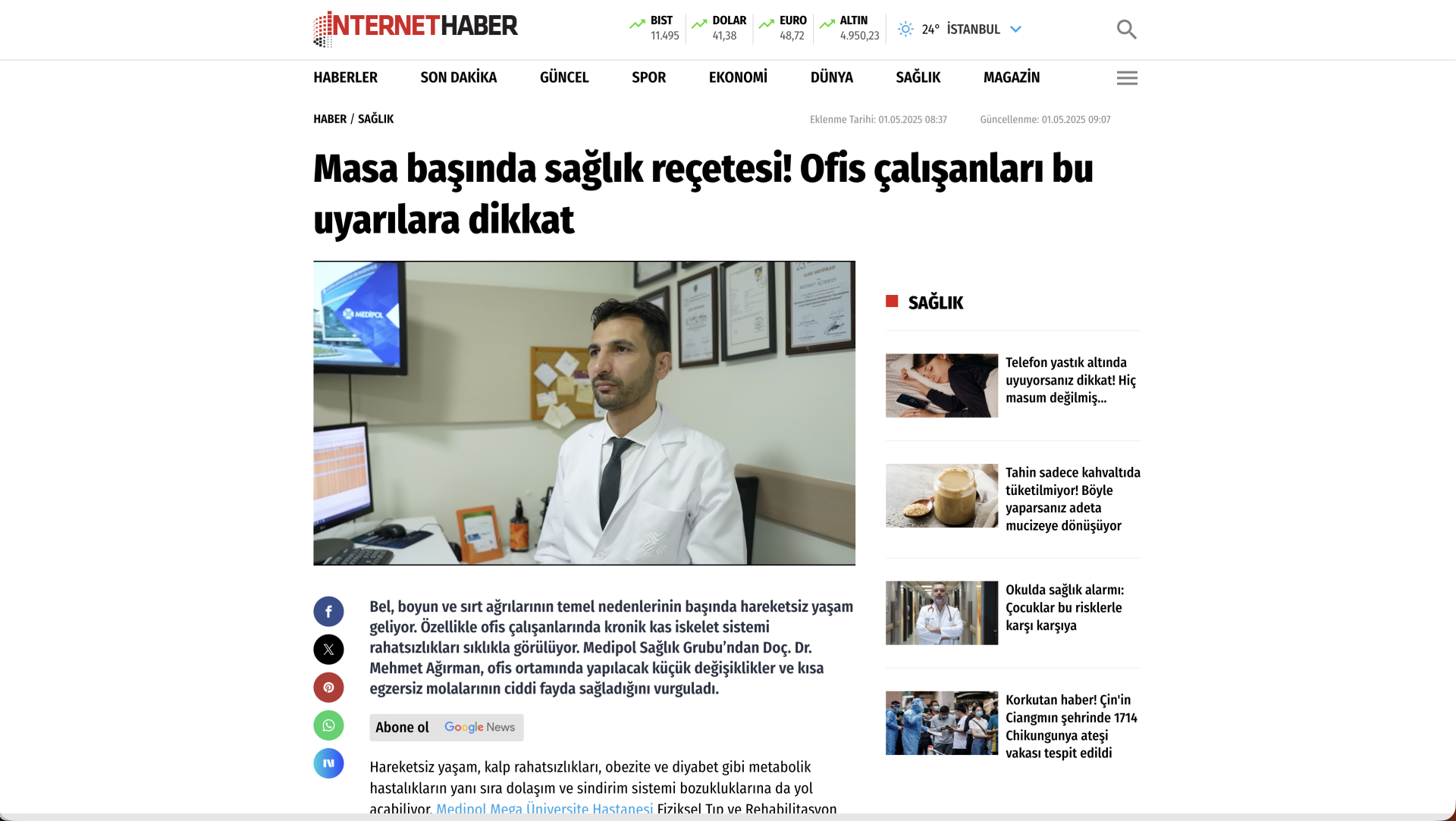 Masa başında sağlık reçetesi! Ofis çalışanları bu uyarılara dikkat (İnternet Haber)