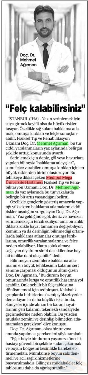 “Felç kalabilirsiniz”