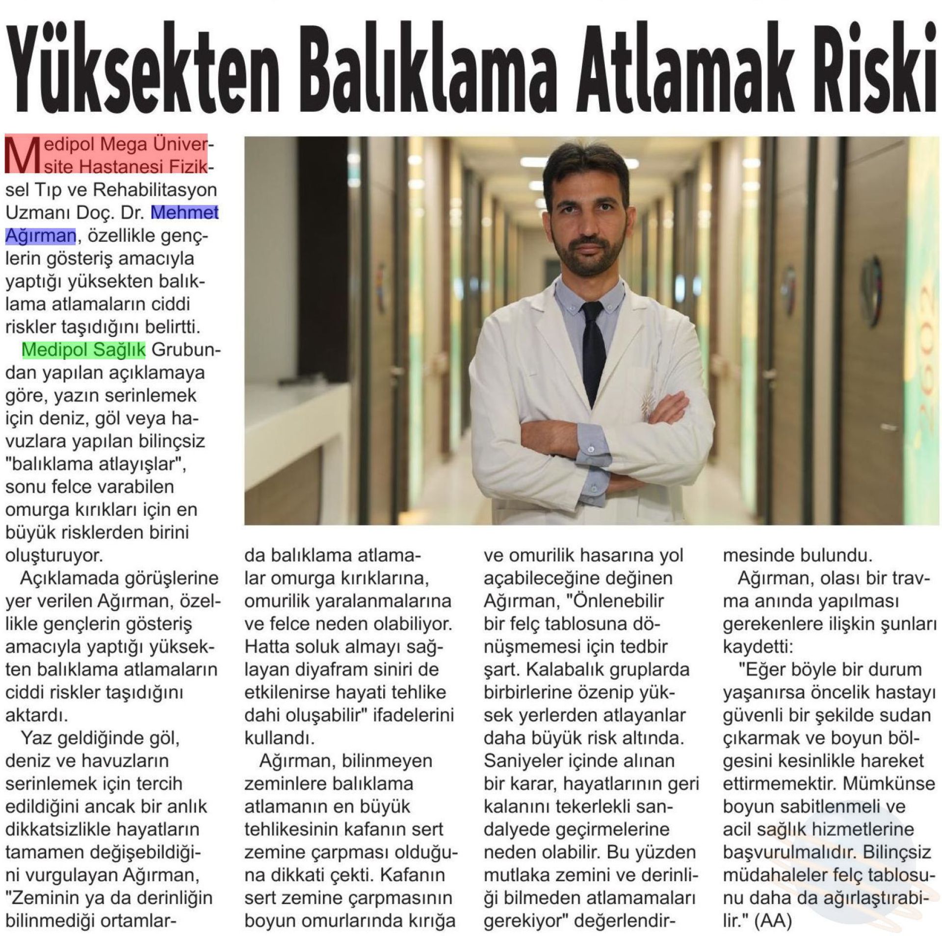Yüksekten Balıklama Atlamak Riski